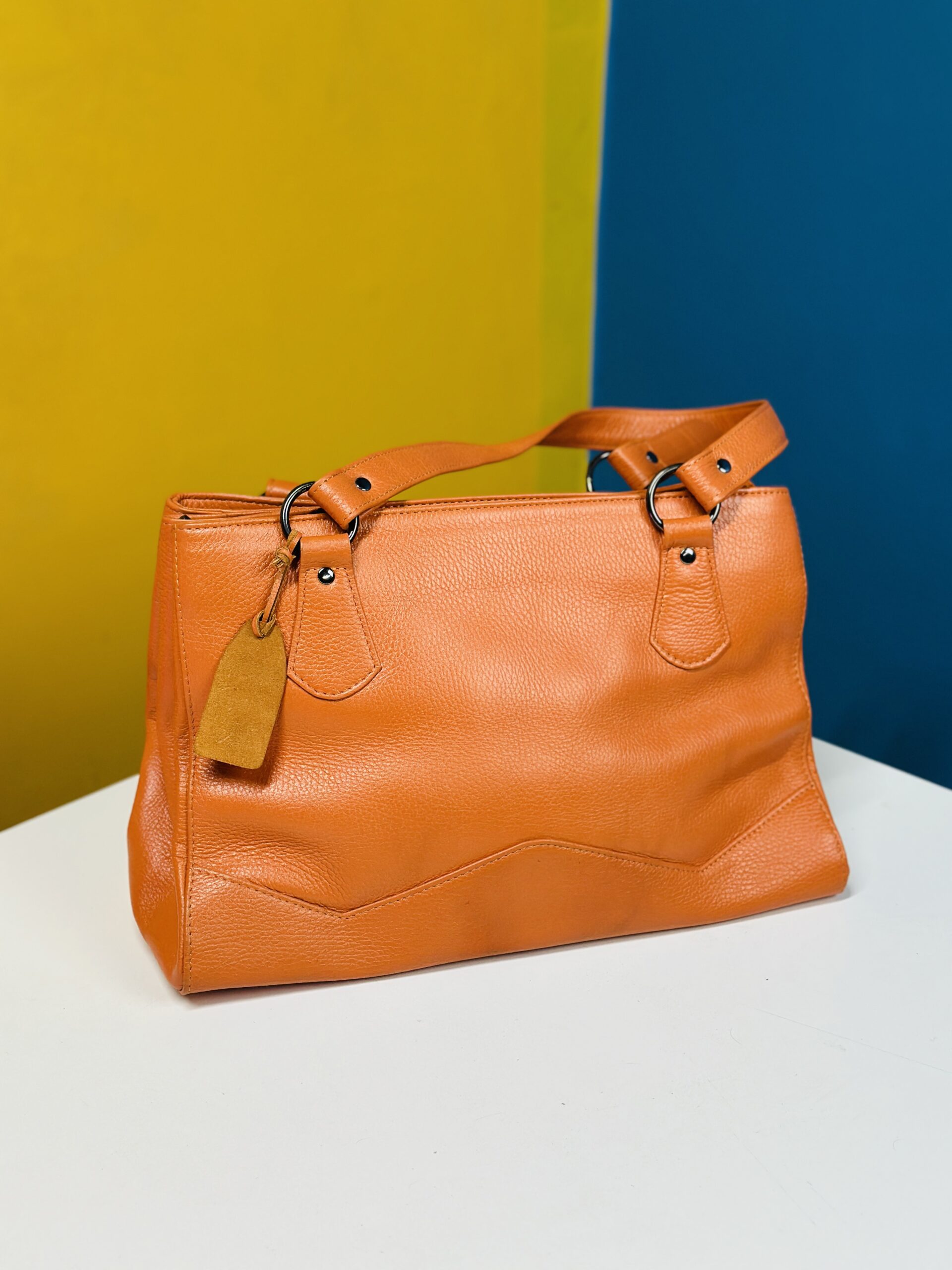 Original Leather Handbag for Women – Orange color - Image 5