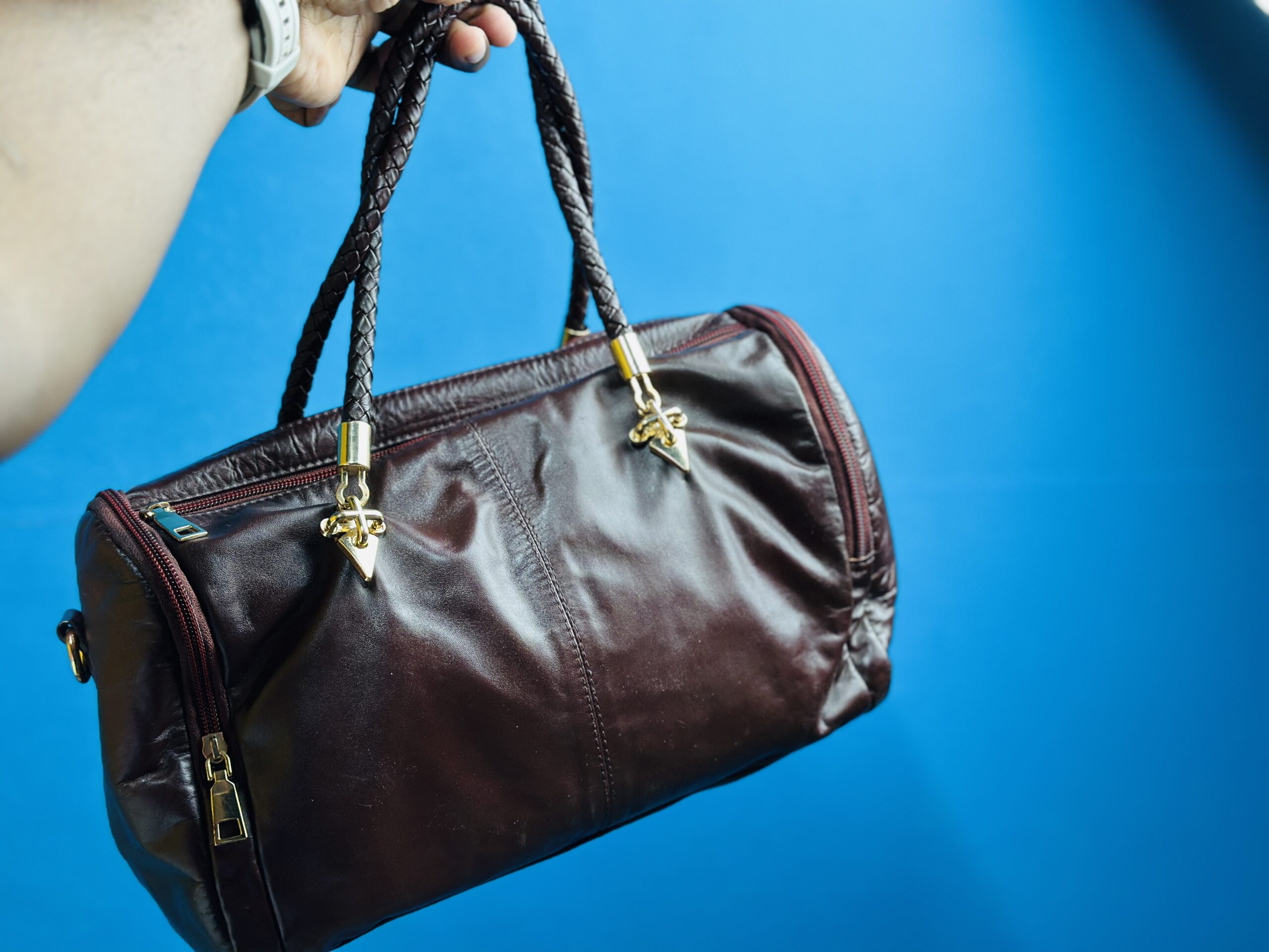 Original Leather Handbag for Women – Maroon color _______________________ - Image 2